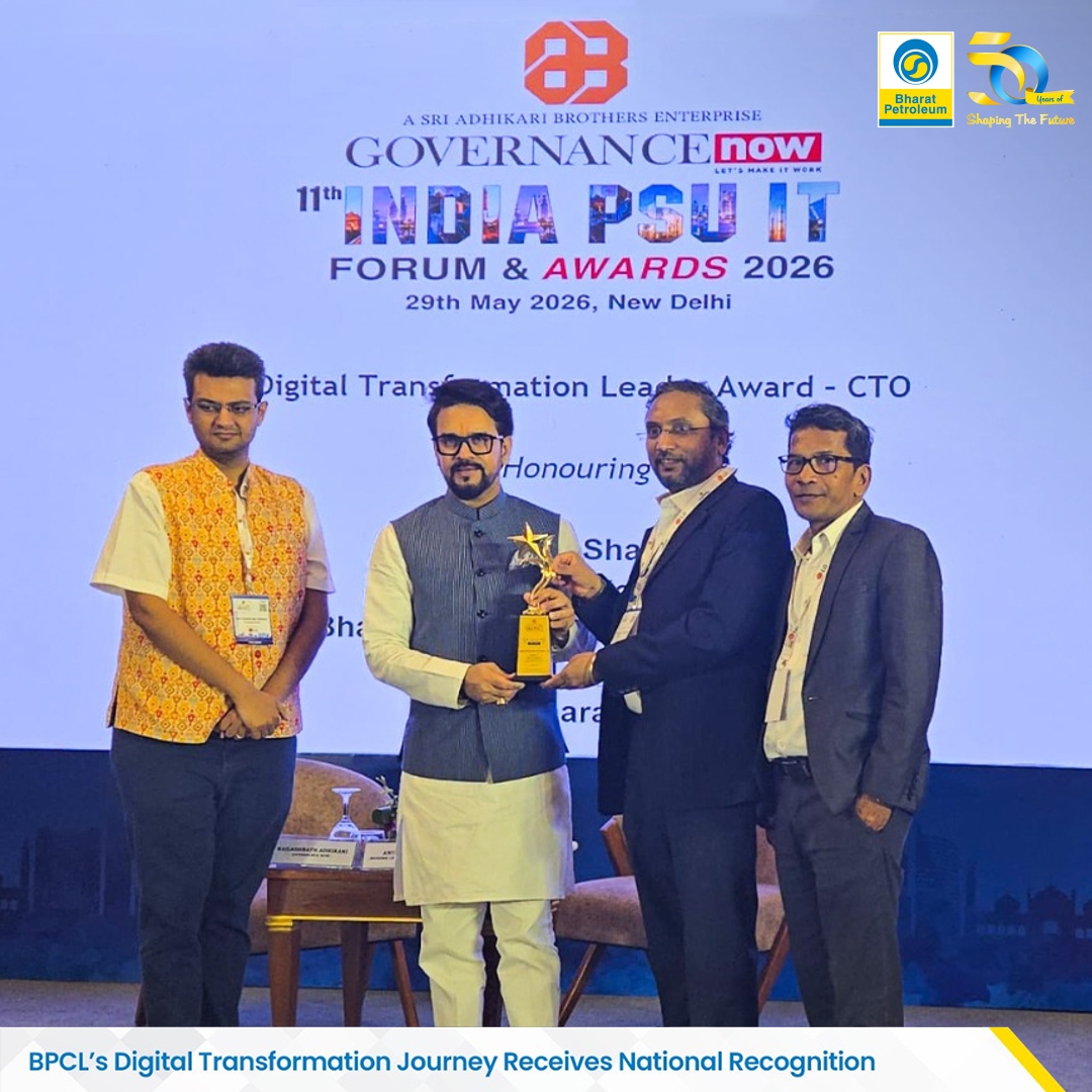 BPCL Team IS Sweeps Multiple Honors at Governance Now 11th India PSU IT Awards 2026
