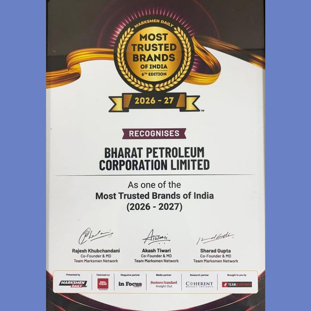 BPCL recognized as “Most Trusted Brand of India for 2026-27” by Marksman Daily