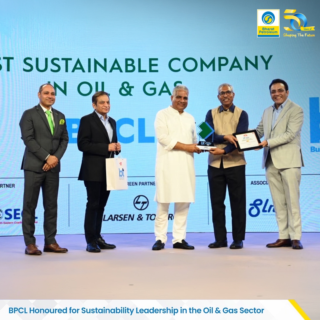 BPCL Named Most Sustainable Company in Oil & Gas at BT India Awards 2026