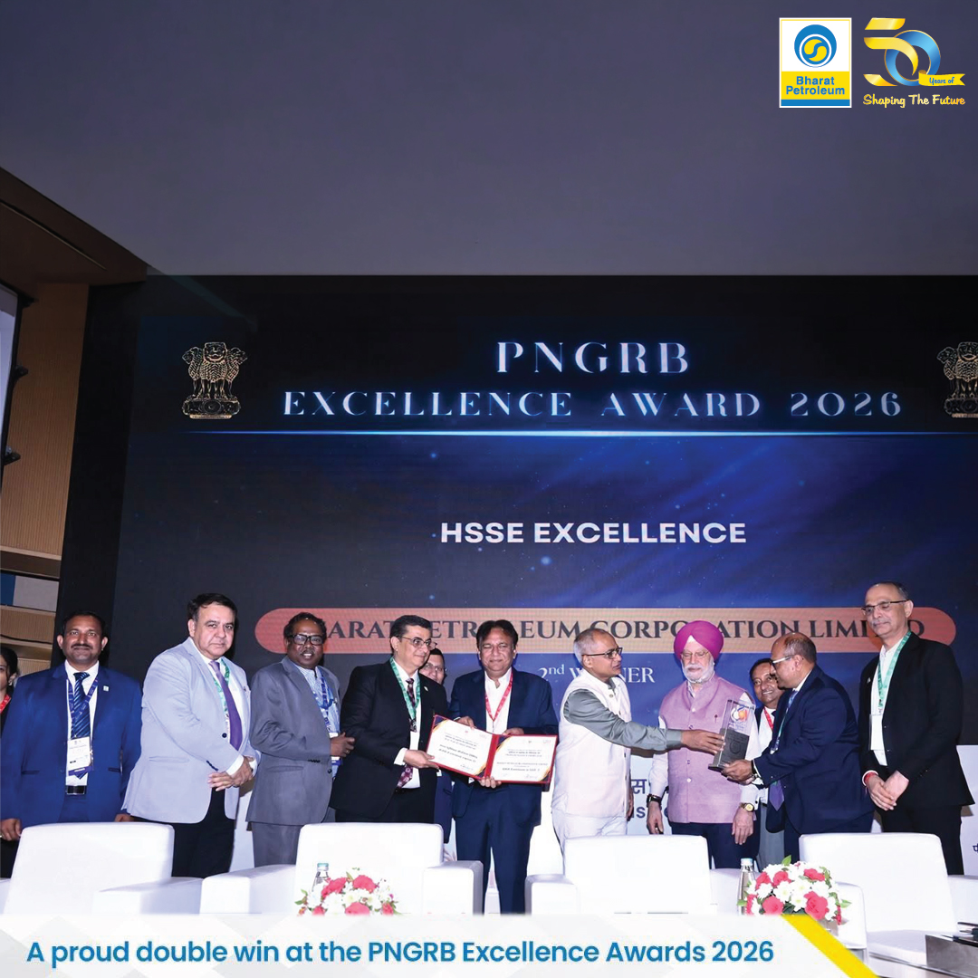 BPCL Wins Dual Recognitions at PNGRB Excellence Awards 2026 for HSSE and Unified PNG Portal
