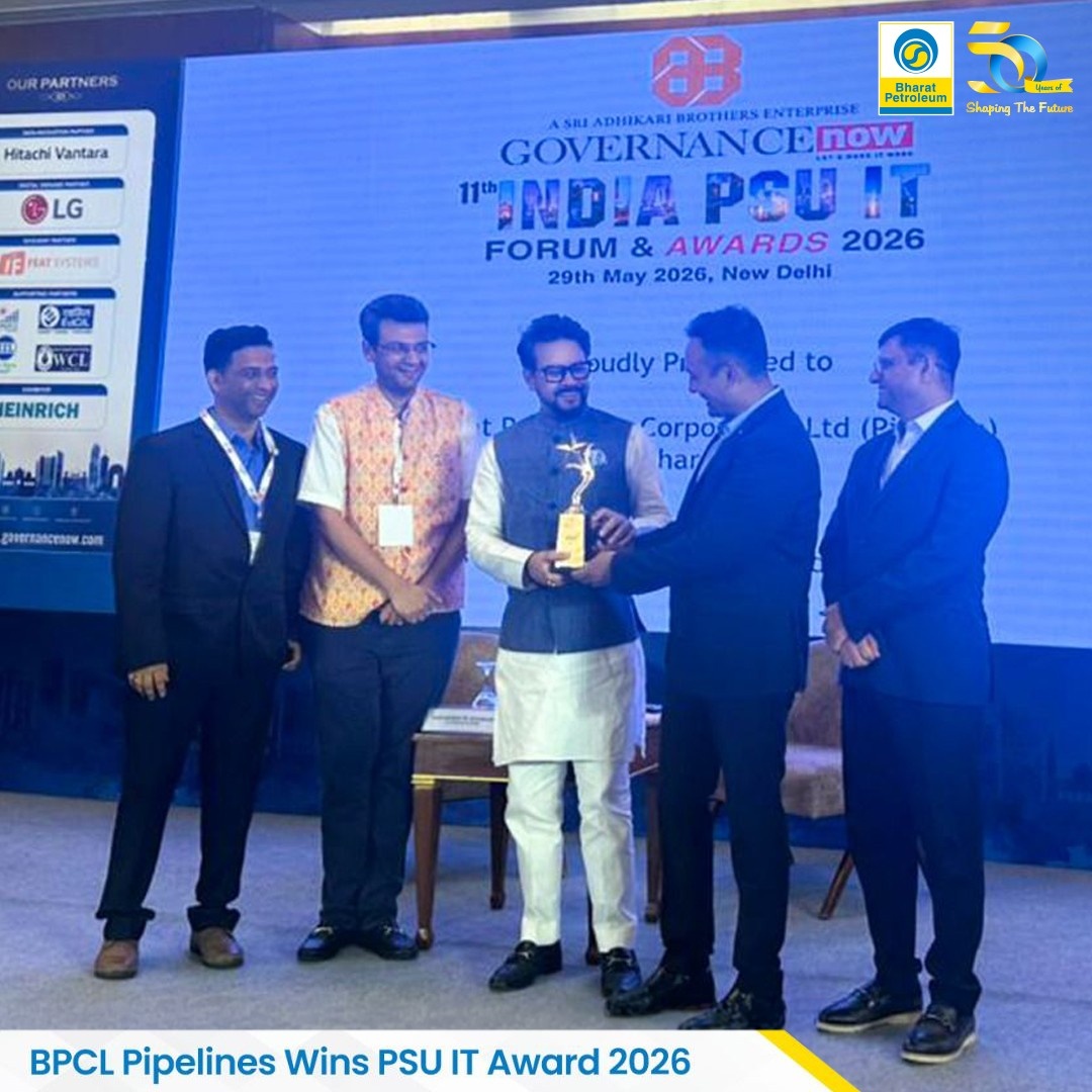 BPCL Pipelines Wins PSU IT Award 2026 for ROU Digital Infrastructure Management