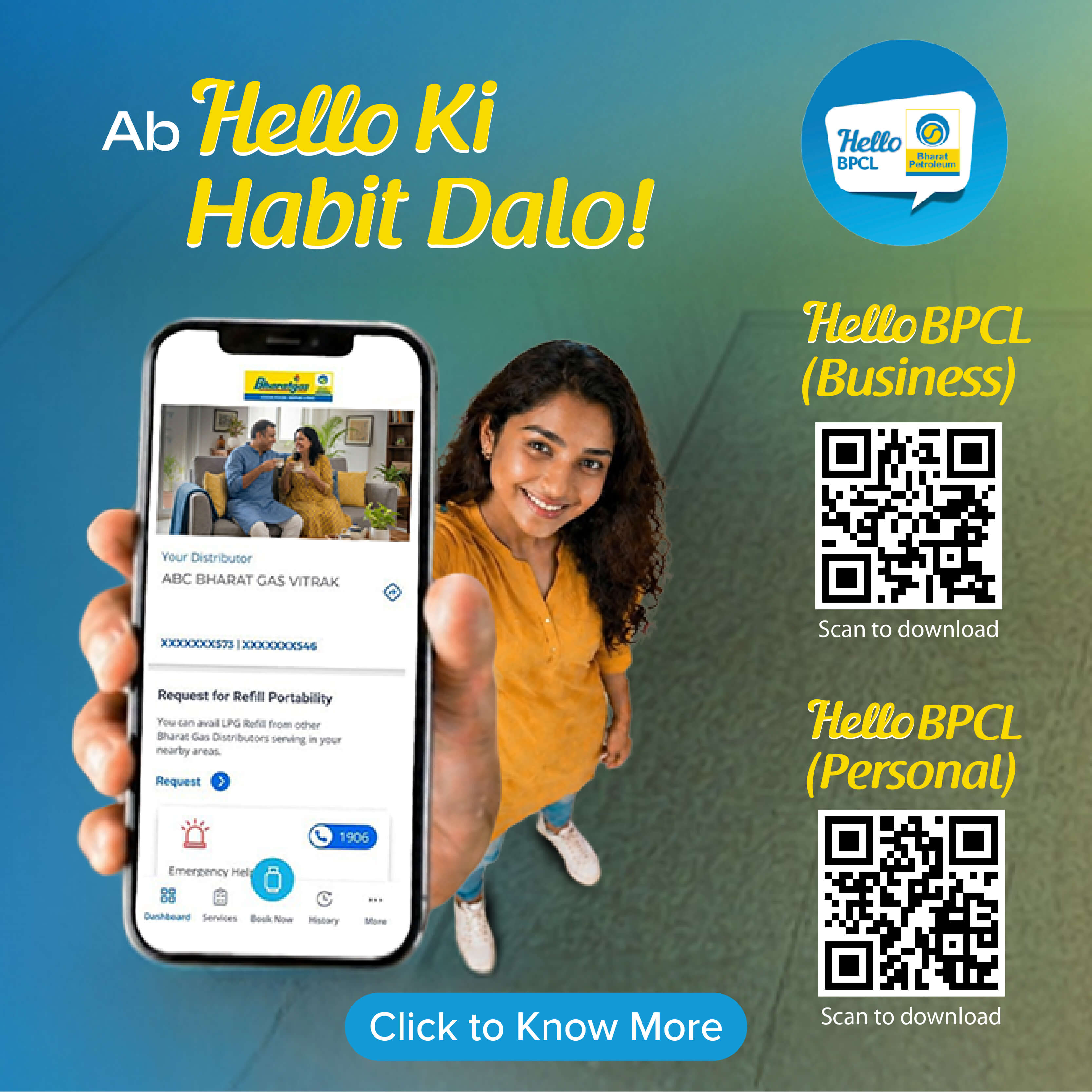 Ab Hello Ki Habit Dalo! Download the HelloBPCL app