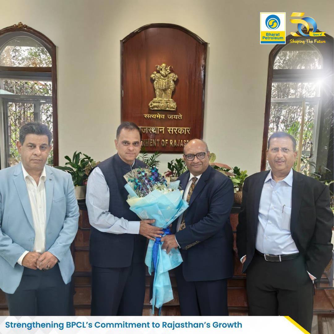 BPCL Leadership Meets Rajasthan Chief Secretary V. Srinivas to Strengthen Strategic Mobility Infrastructure