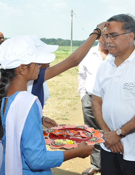 C&MD at a school that would be supported as part of Swachh Bharat Abhiyan