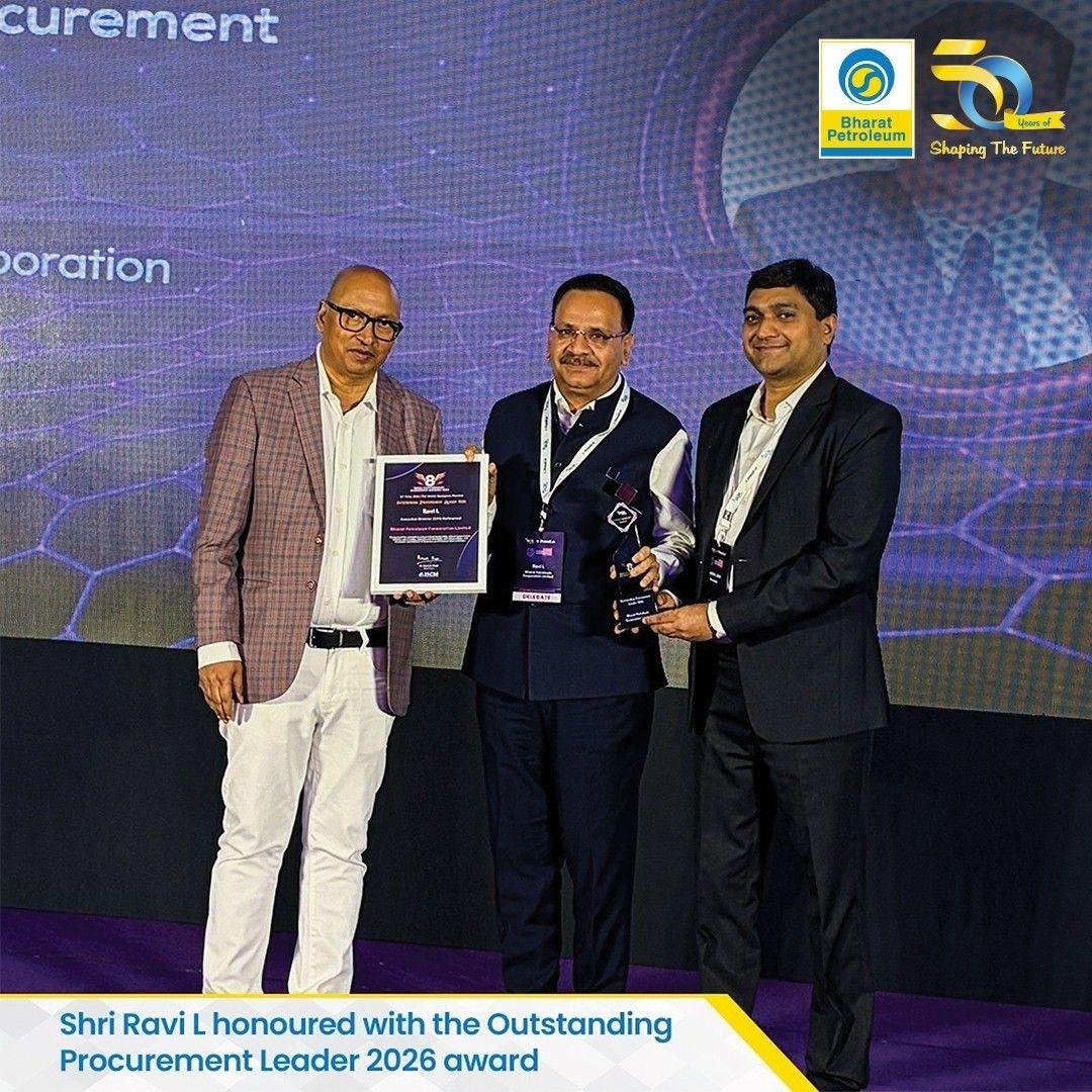BPCL’s Shri Ravi L Conferred Outstanding Procurement Leader 2026 Award by ISCM