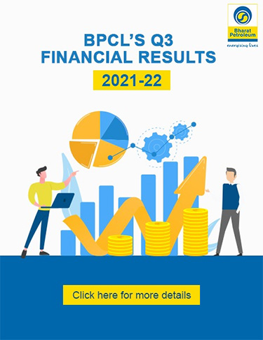 Bharat Petroleum reports a standalone net profit of Rs. 2462.45 Crore and Consolidated net profit of Rs.2,805.09 in Q3 FY22