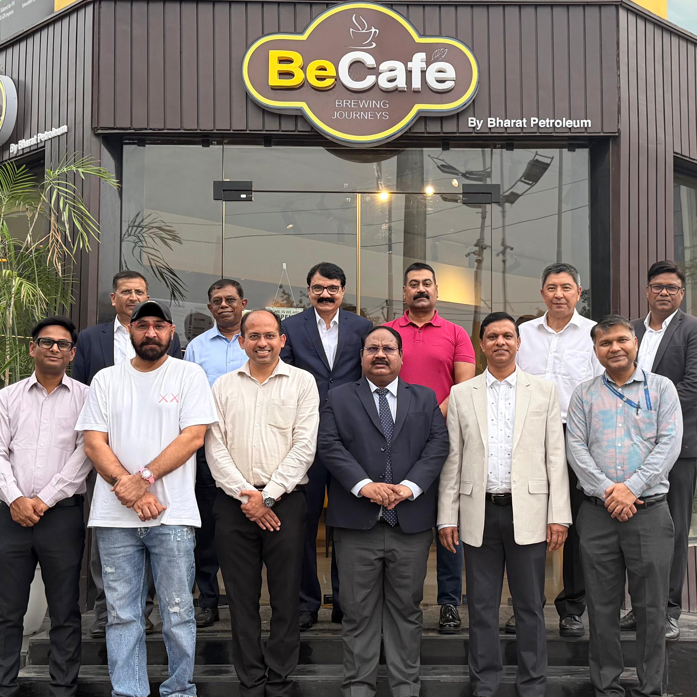 ST Logistics & BSSPL Leaders Experience BeCafe’s Signature Service at BPCL Fuel Station in New Delhi