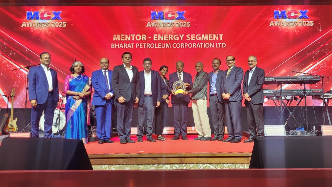 BPCL Wins ‘Mentor – Energy Segment’ at MCX Awards 2025, Honouring IT&RM Team’s Industry Leadership and Knowledge-Sharing Excellence