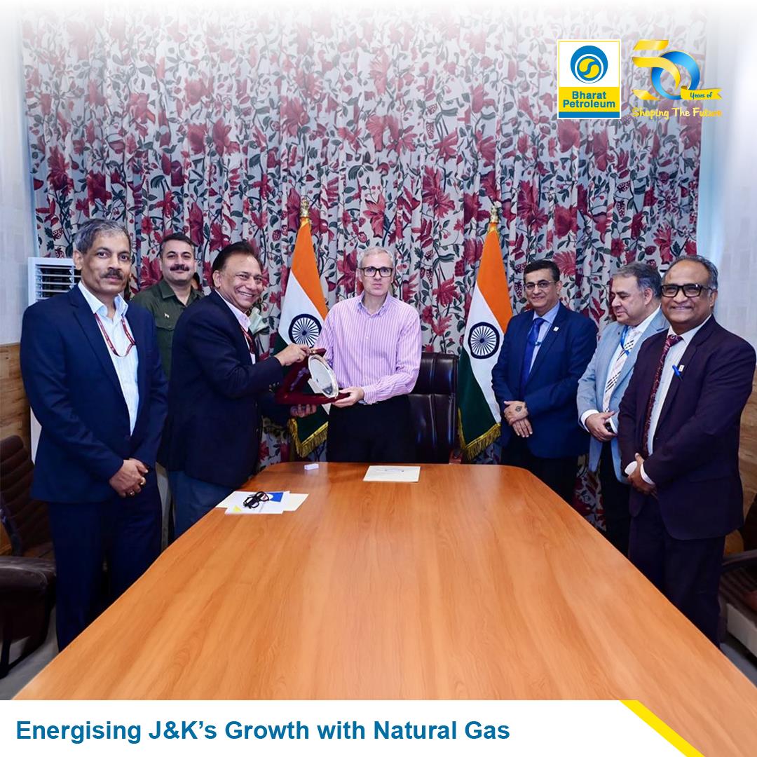 J&K Chief Minister Omar Abdullah Meets BPCL and PNGRB Leaders to Expand Natural Gas Access